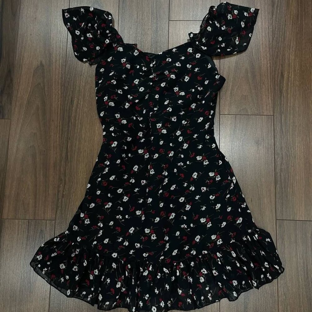 Black Floral Mini Dress